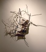 Extrapolation 1 - Found Metal, Steel Wire, Gypsum Cement, Linen, and Acrylic Paint - 68 x 72.5 x 19"